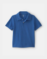Toddler Boy Uniform Piqué Polo Shirt - Blue