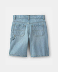 Boys Denim Utility Shorts - Light Wash