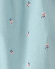 Baby Girl Ladybug Flutter-Sleeve Romper - Blue