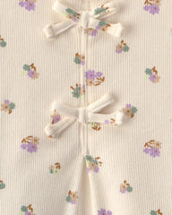 Toddler Girl 2-Piece Floral Top & Pant Set - Green/Ivory