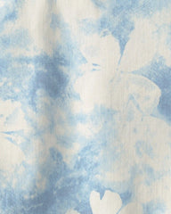 Girls Washed Floral Twill Tank Top - Ivory/Blue
