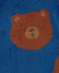 Toddler Boy 1-Piece Bear DreamPlush Snug Fit Footed Pajama - Navy Blue