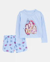 Kid Disney© Princess Loose-Fit 2-Piece Pajamas - Blue