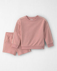 Toddler Girl 2-Piece Organic Cotton French Terry Pullover & Short Set