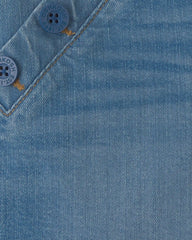 Girls Denim Button-Pocket Shorts - Medium Wash