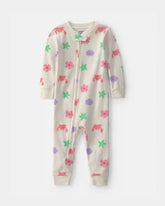 Toddler Girl Beach 100% Cotton 1-Piece Pajama - Cream
