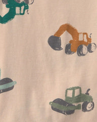 Toddler Boy Construction Tee - Tan