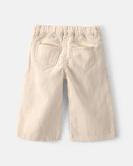 Baby Girl Floral Twill Pants - Cream