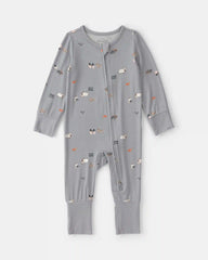 Baby Halloween Farm PurelySoft™ 2-Way Zip Sleep & Play Pajamas - Grey