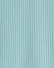 Baby Boy Waffle-Knit Polo Romper - Turquoise