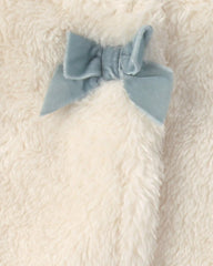 Baby Girl 3-Piece Floral Teddy Fleece Layering Set - Blue/Cream