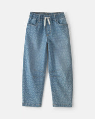 Girls Alphabet Denim Barrel Jeans - Light Wash