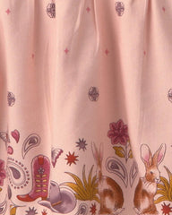 Toddler Girl Floral Twill Long-Sleeve Dress - Pink