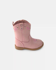 Toddler Girl Bow Cowboy Boots - Pink