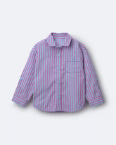 Toddler Boy Button-Down Long-Sleeve Shirt in Stripes - Blue/Purple