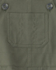 Baby Boy 2-Piece Dinosaur Long-Sleeve Overall Set - Olive Green