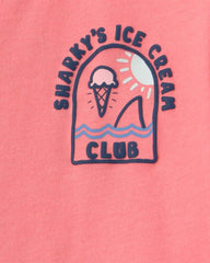 Toddler Boy Shark Graphic Tee - Coral