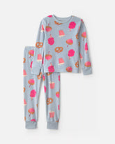 Toddler Girl 2-Piece Festival Treats DreamPlush Snug Fit Pajama Set - Blue