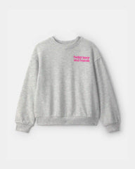 Girls Hello Kitty® French Terry Pullover Sweatshirt - Grey
