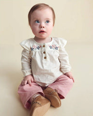 Baby Girl 2-Piece Floral Long-Sleeve Top & Pant Set - Pink/Cream