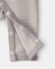 Baby Striped 100% Cotton Sleep & Play Pajama - Grey
