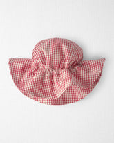 Baby Girl Sunhat Made with Organic Cotton in Red Gingham