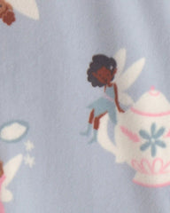 Baby Girl 1-Piece Fairies 2-Way Zip DreamPlush Snug Fit Footed Pajama - Blue