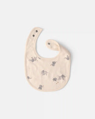 Baby 3-Pack 'Hello Baby' Bibs - Grey/Ivory