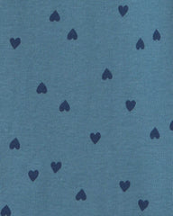 Girls Heart Long-Sleeve Rib Top - Blue