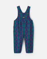 Baby Girl Plaid Bear Overalls - Blue