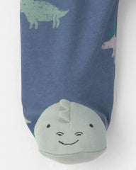 Baby Boy Dinosaur 2-Way Zip Sleep & Play Pajamas - Blue