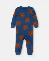 Toddler Boy 1-Piece Bear DreamPlush Snug Fit Pajama - Navy Blue