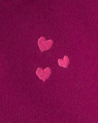 Baby Girl 3-Piece Heart French Terry Layering Set - Burgundy