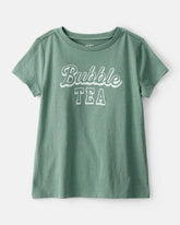 Girls Bubble Tea Short-Sleeve Graphic Tee - Green