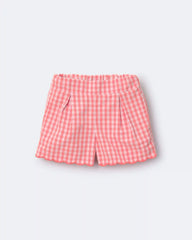 Toddler Girl Gingham Scalloped Shorts - Orange
