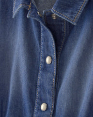 Baby Girl Denim Button-Up Dress - Dark Wash