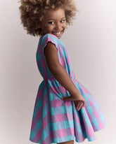 Toddler Girl Avenue Twirlâ„¢ Gingham Scalloped Dress - Purple/Blue
