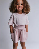 Toddler Girl Swing Shorts with Pockets - Rose