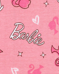 Girls Barbie Snug Fit Cotton 2-Piece Pajamas - Pink