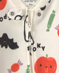 Baby Halloween 2-Way Zip 100% Cotton Sleep & Play Pajamas - Cream