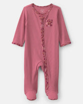 Baby Girl Floral Cotton 2-Way Zip Sleep & Play Pajamas - Pink