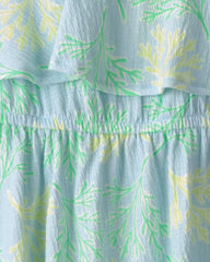 Toddler Girl Coral Reef Ruffle Dress - Blue/Green