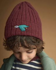 Toddler Duck Beanie - Burgundy