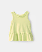 Baby Girl Peplum Tank Top - Green