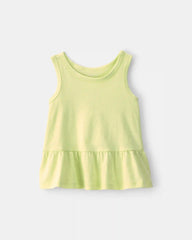 Baby Girl Peplum Tank Top - Green