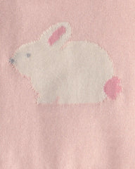 Baby Girl 2-Piece Bunny Short-Sleeve Sweater Top & Short Set - Pink