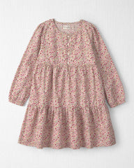Girls Organic Cotton Dobby Dress in Floral