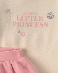 Baby Girl 2-Piece 'Daddy's Little Princess' Long-Sleeve Bodysuit & Tulle Pant Set - Pink/Cream