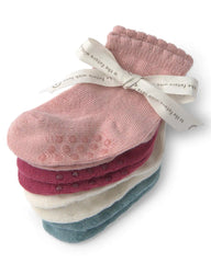 Baby Girl 4-Pack No-Slip Ankle Socks Made with Organic Cotton