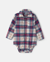 Baby Boy Plaid Long-Sleeve Bodysuit